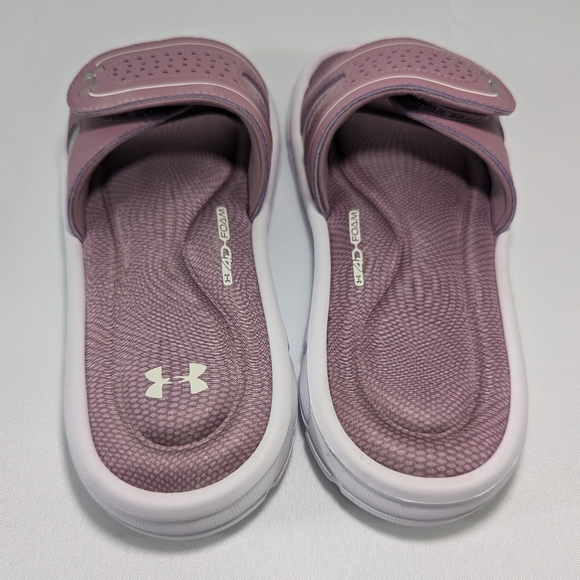 Under Armour Velcro-Adjustable Slides Sandals with Memory Foam, Pink, Size 6 - Picture 6 of 13